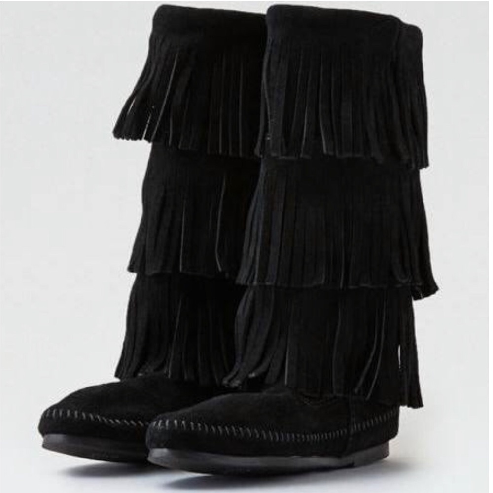 Fringe Boots Black never worn